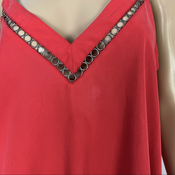 FREE PEOPLE RED TUNIC MIDI SLIP DRESS - Picture 4 of 11